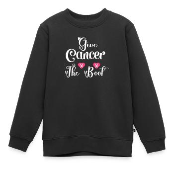 Gebt dem Krebs den Stiefel - Kinder Premium Organic Sweatshirt - Schwarz - Vorne - AI Model Kid Female (0cm)