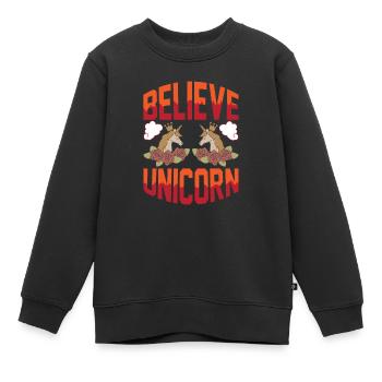 Belief in Unicorn Unicorn - Kids Premium Organic Sweatshirt - black - Front - AI Model Kid Female (0cm)