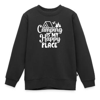 Urlaub Naturliebhaber Camping lustiger Spruch - Kinder Premium Organic Sweatshirt - Schwarz - Vorne - AI Model Kid Female (0cm)