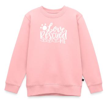 Liebe rettete mich Hunde - Kinder Premium Organic Sweatshirt - Rosa - Vorne - AI Model Kid Female (0cm)