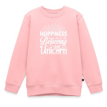 Happiness croit en la licorne licorne - Sweat Premium enfant bio - rose - Devant - AI Model Kid Female (0cm)