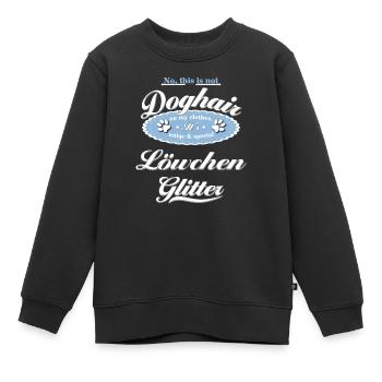 Chien scintillant lion - Sweat Premium enfant bio - noir - Devant - AI Model Kid Female (0cm)