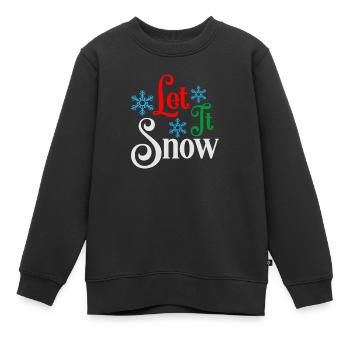 Lass es schneien Ugly Christmas Sweater - Kinder Premium Organic Sweatshirt - Schwarz - Vorne - AI Model Kid Female (0cm)