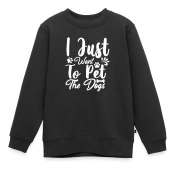 Je veux juste caresser les chiens - Sweat Premium enfant bio - noir - Devant - AI Model Kid Female (0cm)
