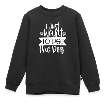 Ich will nur den Hund streicheln - Kinder Premium Organic Sweatshirt - Schwarz - Vorne - AI Model Kid Female (0cm)