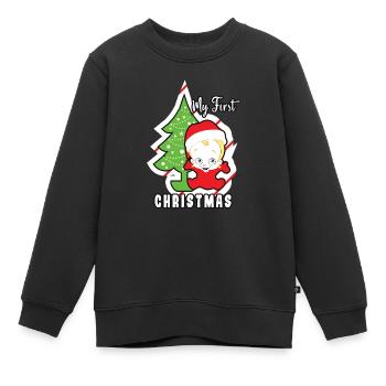 Mon premier patron norvégien de Noël - Sweat Premium enfant bio - noir - Devant - AI Model Kid Female (0cm)