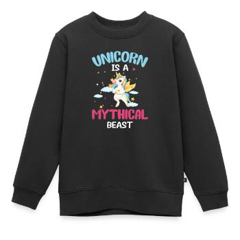 Créature mythique de licorne - Sweat Premium enfant bio - noir - Devant - AI Model Kid Female (0cm)