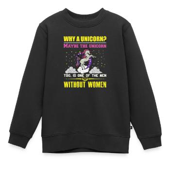 Licorne Pourquoi une licorne - Sweat Premium enfant bio - noir - Devant - AI Model Kid Female (0cm)