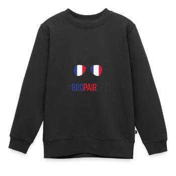 Bropair Frankreich Bro-Pair Au Pair Auslandsjahr - Kinder Premium Organic Sweatshirt - Schwarz - Vorne - AI Model Kid Female (0cm)