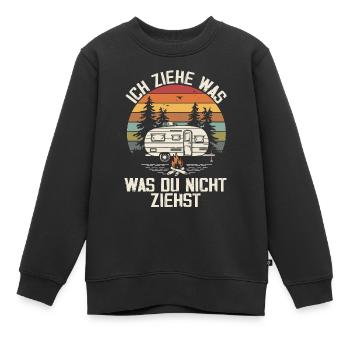 Ich ziehe was was du nicht ziehst Wohnwagen Camper - Kinder Premium Organic Sweatshirt - Schwarz - Vorne - AI Model Kid Female (0cm)
