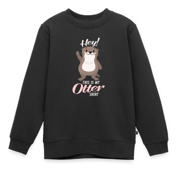 Hé C'est ma chemise de loutre - Sweat Premium enfant bio - noir - Devant - AI Model Kid Female (0cm)