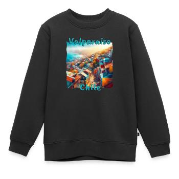 Valparaiso, Chile - Grunge-Stadt am Pazifik - Kinder Premium Organic Sweatshirt - Schwarz - Vorne - AI Model Kid Female (0cm)