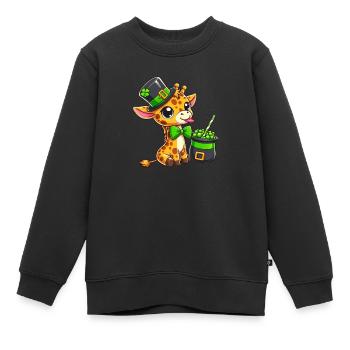 Pizza Kawaii : Danse Salami et Jalapeno - Sweat Premium enfant bio - noir - Devant - AI Model Kid Female (0cm)