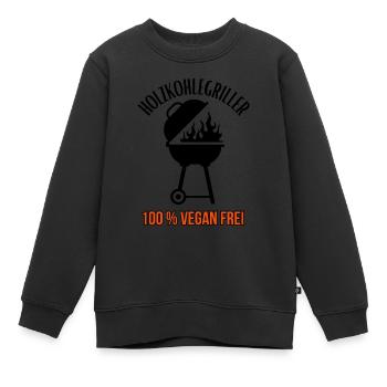 Barbecue au charbon de bois - 100 % végétalien gratuit - barbecue - Sweat Premium enfant bio - noir - Devant - AI Model Kid Female (0cm)