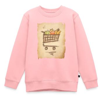 Einkaufswagen mit Geschenken Einkaufstüten - Kinder Premium Organic Sweatshirt - Rosa - Vorne - AI Model Kid Female (0cm)