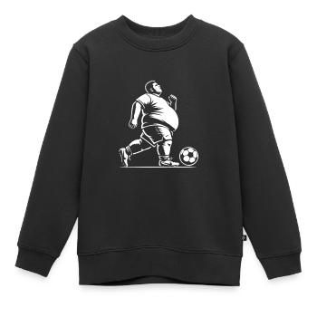 Fußballer mit Bauch und Ballgefühl - Kinder Premium Organic Sweatshirt - Schwarz - Vorne - AI Model Kid Female (0cm)