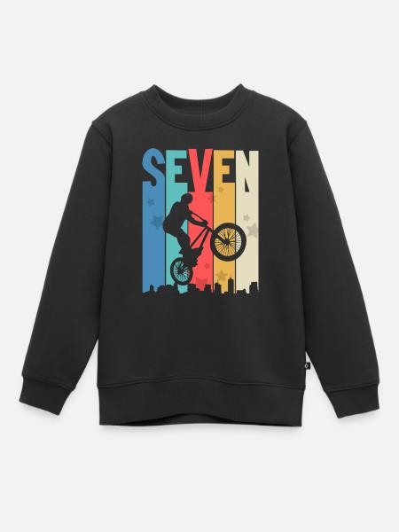 7 Geburtstag 7 Jahre Bmx Kinder Kindergeburtstag - Kinder Premium Organic Sweatshirt - Schwarz