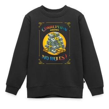 Corruption knows no rules - Kids Premium Organic Sweatshirt - black - Front - AI Model Kid Female (0cm)