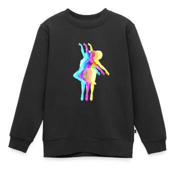 Curly hair dancer - Kids Premium Organic Sweatshirt - black - Front - AI Model Kid Female (0cm)