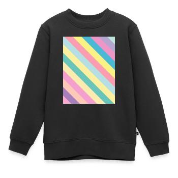 Schräge Pastell Streifen - sloped stripes - Kinder Premium Organic Sweatshirt - Schwarz - Vorne - AI Model Kid Female (0cm)