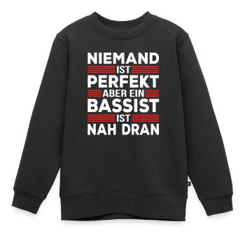 Bassist Bassisten E-Bass Gitarrist Bass-Gitarre - Kinder Premium Organic Sweatshirt - Schwarz - Vorne - AI Model Kid Female (0cm)