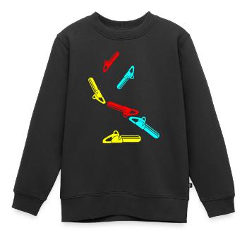 Icône d’icône de tronçonneuse - Sweat Premium enfant bio - noir - Devant - AI Model Kid Female (0cm)