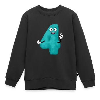 flauschige 4 zum 4. geburtstag 4Jahre Kleinkind - Kinder Premium Organic Sweatshirt - Schwarz - Vorne - AI Model Kid Female (0cm)