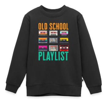 Old School Playlist - Kinder Premium Organic Sweatshirt - Schwarz - Vorne - AI Model Kid Female (0cm)