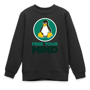 Free your Mind - Kinder Premium Organic Sweatshirt - Schwarz - Vorne - AI Model Kid Female (0cm)