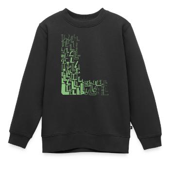 Font Fashion L - Kids Premium Organic Sweatshirt - black - Front - AI Model Kid Female (0cm)