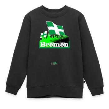 Brême - Sweat Premium enfant bio - noir - Devant - AI Model Kid Female (0cm)