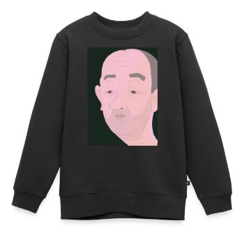 Fld.) Gesicht Traube - Kinder Premium Organic Sweatshirt - Schwarz - Vorne - AI Model Kid Female (0cm)