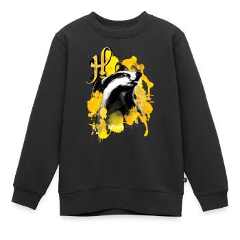 Harry Potter Hufflepuff Badger - Kids Premium Organic Sweatshirt - black - Front - AI Model Kid Female (0cm)