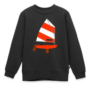 Segelboot - Kinder Premium Organic Sweatshirt - Schwarz - Vorne - AI Model Kid Female (0cm)