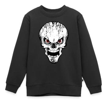 skull grunge style - Kinder Premium Organic Sweatshirt - Schwarz - Vorne - AI Model Kid Female (0cm)