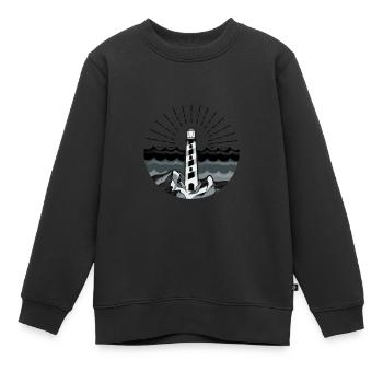 Lighthouse sea ocean maritime - Kids Premium Organic Sweatshirt - black - Front - AI Model Kid Female (0cm)