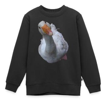 Gans - Kinder Premium Organic Sweatshirt - Schwarz - Vorne - AI Model Kid Female (0cm)