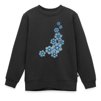snowflakes - Kids Premium Organic Sweatshirt - black - Front - AI Model Kid Female (0cm)