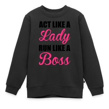 Run - Kinder Premium Organic Sweatshirt - Schwarz - Vorne - AI Model Kid Female (0cm)