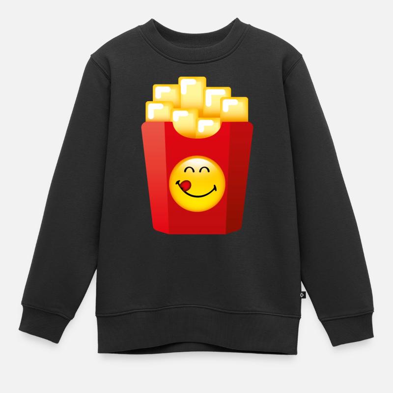 Smiley Chips - Kinder Premium Organic Sweatshirt - Schwarz