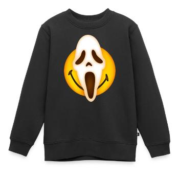 Smiley Scream Mask - Sweat Premium enfant bio - noir - Devant - AI Model Kid Female (0cm)