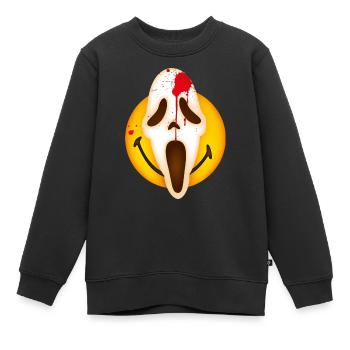 Smiley Scream Mask - Sweat Premium enfant bio - noir - Devant - AI Model Kid Female (0cm)