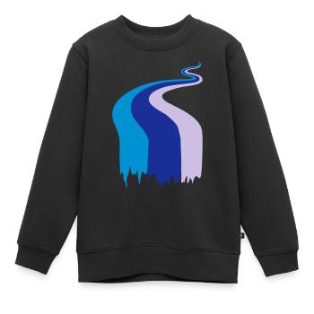 Farbfluss, Fluss, Flow, Fahne - Kinder Premium Organic Sweatshirt - Schwarz - Vorne - AI Model Kid Female (0cm)