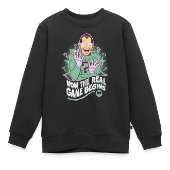 DC Comics Batman Bösewichte Riddler Spruch - Kinder Premium Organic Sweatshirt - Schwarz - Vorne - AI Model Kid Female (0cm)