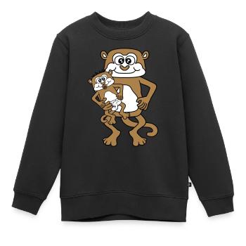 diaper pacifier daddy aeffchen baby monkey suess never - Kids Premium Organic Sweatshirt - black - Front - AI Model Kid Female (0cm)