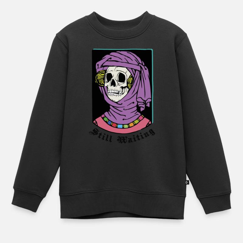 Ich warte immer noch - Kinder Premium Organic Sweatshirt - Schwarz