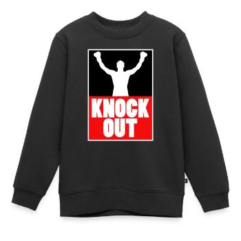 Boxe Knock Out Champion Boxer Sports Gift - Sweat Premium enfant bio - noir - Devant - AI Model Kid Female (0cm)
