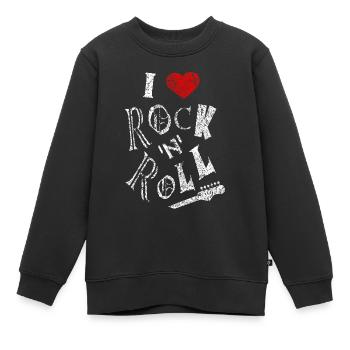 I Love Rock 'n' roll Rockabilly Rock and roll Herz - Kinder Premium Organic Sweatshirt - Schwarz - Vorne - AI Model Kid Female (0cm)