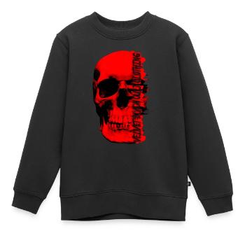 Crâne rouge - Velvet Black Cult Clothing - Sweat Premium enfant bio - noir - Devant - AI Model Kid Female (0cm)