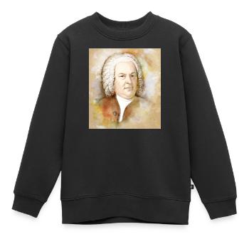 Johann Sebastian Bach im Aquarell Stil - Kinder Premium Organic Sweatshirt - Schwarz - Vorne - AI Model Kid Female (0cm)